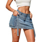 Women's Fashion Y2k Denim Mini Skirt Low Rise Sexy Pencil Short Jean Dress 90s Vintage Girls Party Skirt Female Club Streetwear