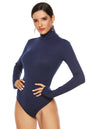 Long Sleeve Turtleneck Slim Bottoming Shirt Solid Color Triangle Sexy Knitted Jumpsuit