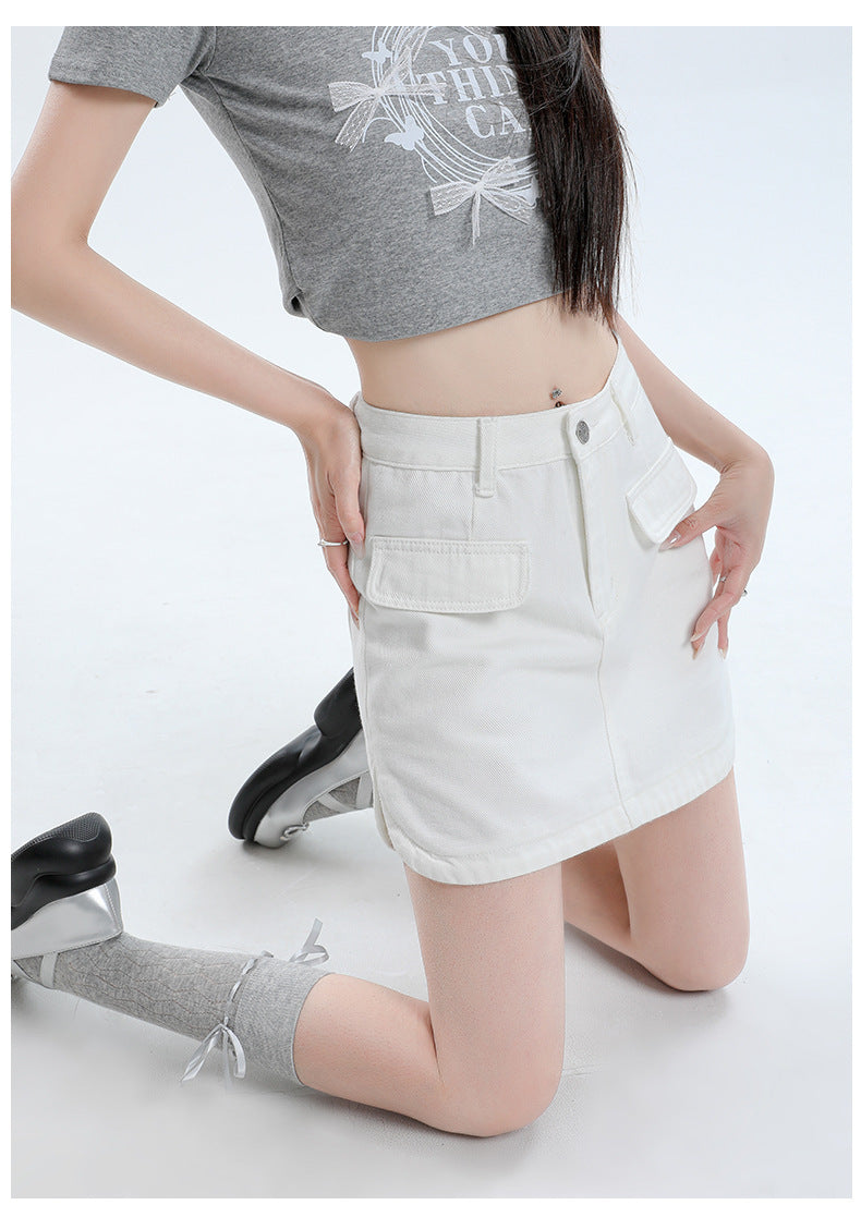 Irregular Half-length Denim Skirt