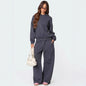 Women's Sports Hooded Loose Bow Suit