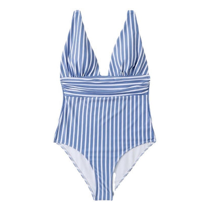 A Sexy Striped One-piece Bikini Woman From Europe And America