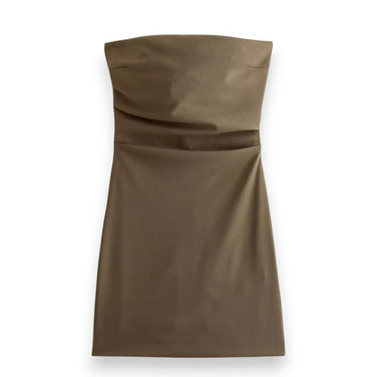 Women’s Off Shoulder Corset Mini Dress – Ruched Backless Bodycon Party Clubwear Short Dress