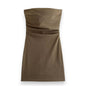 Women’s Off Shoulder Corset Mini Dress – Ruched Backless Bodycon Party Clubwear Short Dress