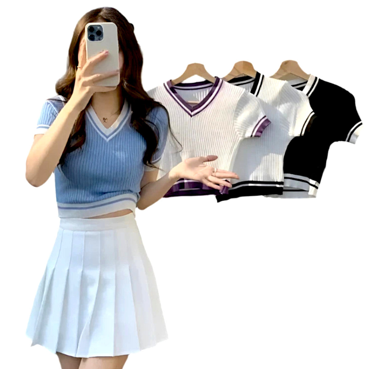 Sexy Versatile V-neck Short Sleeve T-shirt Women Summer Design Fresh