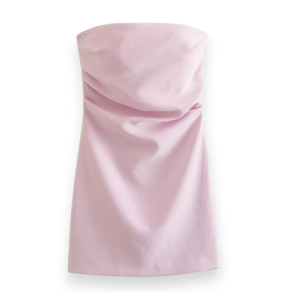 Women’s Off Shoulder Corset Mini Dress – Ruched Backless Bodycon Party Clubwear Short Dress