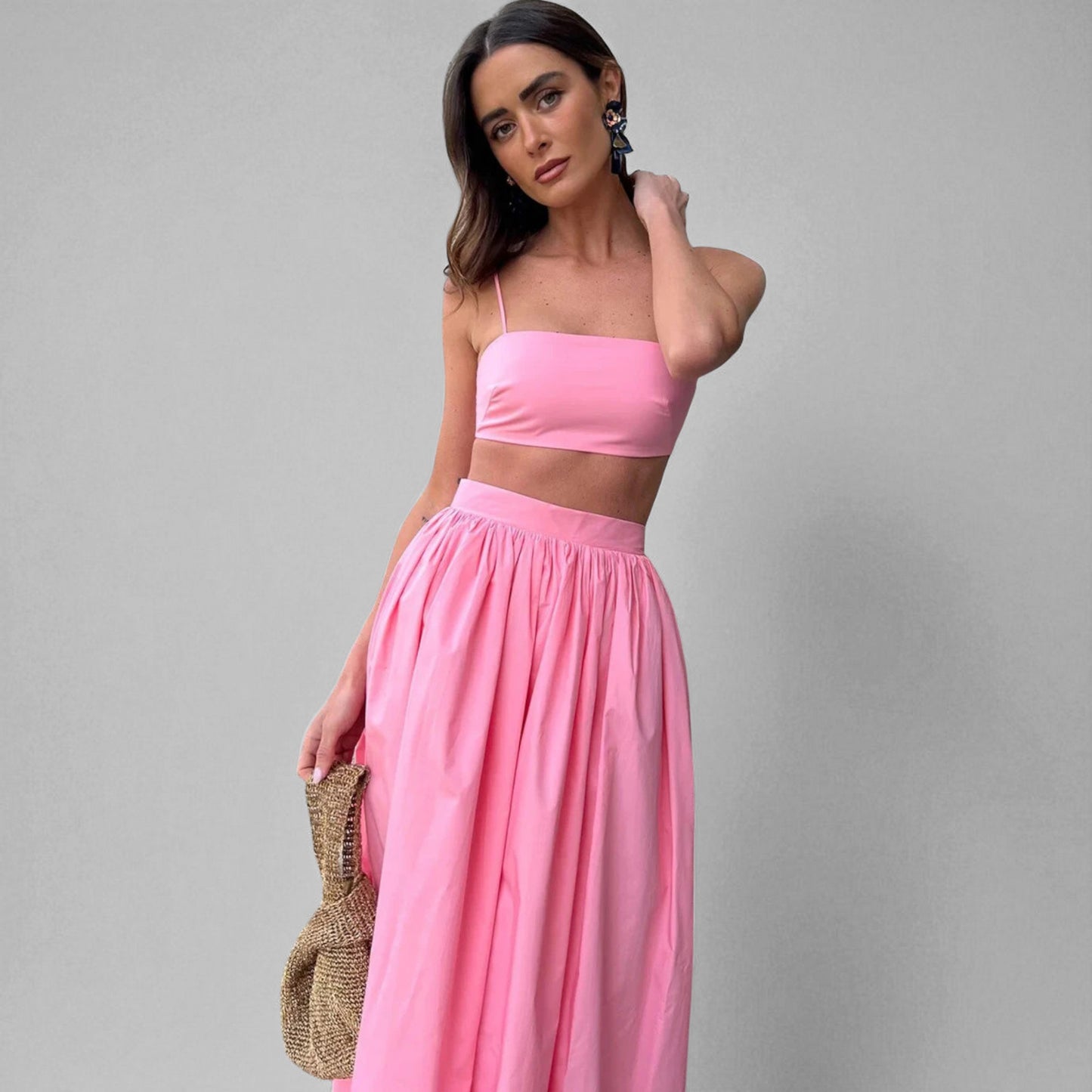 Stylish Women’s Crop Top and Skirt Matching Set – Summer Wear