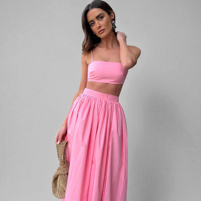 Stylish Women’s Crop Top and Skirt Matching Set – Summer Wear