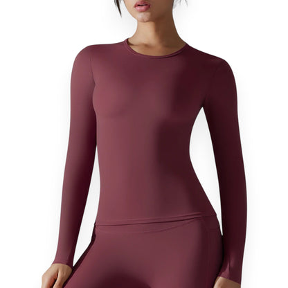 Women’s Breathable Nylon Spandex Active Top – Stretchy Pullover Sports Shirt for Running, Cycling & Fitness