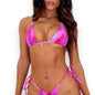 Women's Halter Bikini Top with Tie Side Thong – Sexy Triangle Two Piece Swimsuit