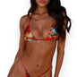 Women's Halter Bikini Top with Tie Side Thong – Sexy Triangle Two Piece Swimsuit