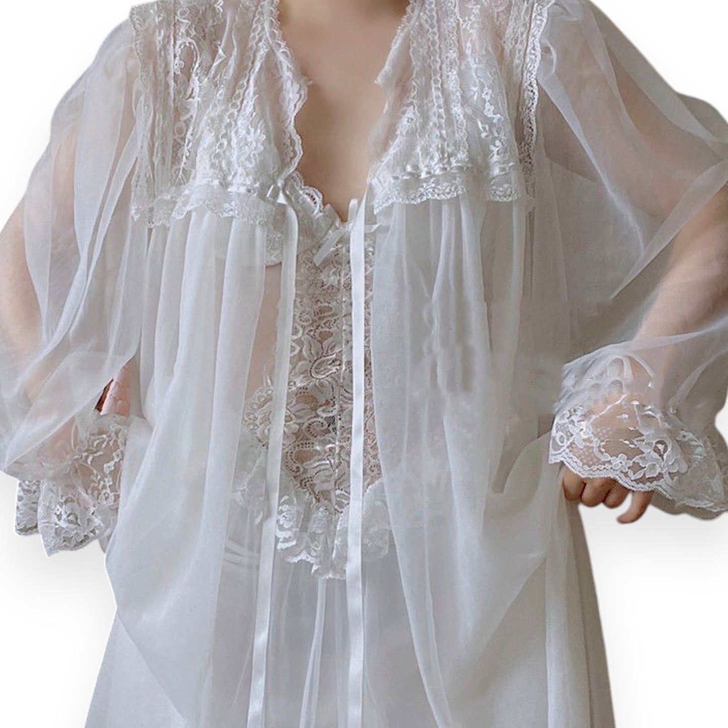 Women’s Lace Mesh Lingerie Set – Suspender Babydoll Nightwear for Romantic Evenings