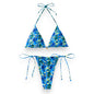 Women's Halter Bikini Top with Tie Side Thong – Sexy Triangle Two Piece Swimsuit