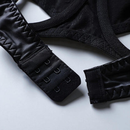 Lingerie Leather Patent Leather Seductive 4-Piece Set