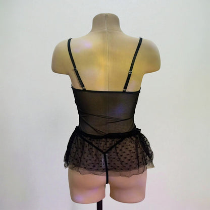 Sexy Lace Corset Lingerie Set with Garter Belt and Bow Details – Retro Lingerie Dress for Women