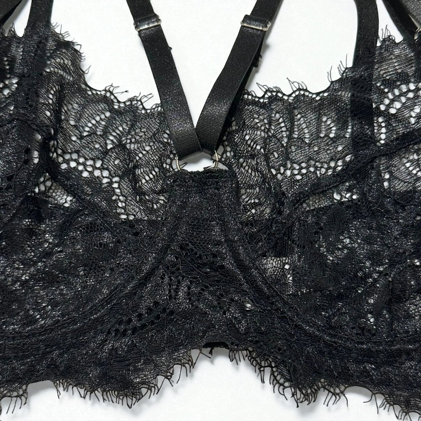 Pettiskirt See-Through Lace Lingerie 6-Piece Set – Elegant Black Veil Design