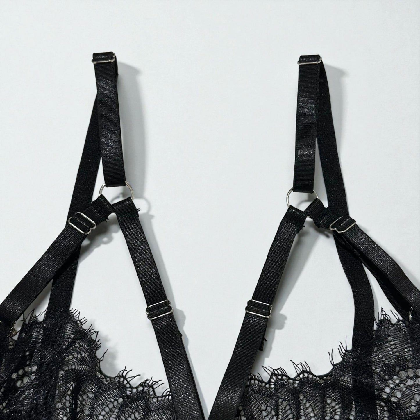 Pettiskirt See-Through Lace Lingerie 6-Piece Set – Elegant Black Veil Design