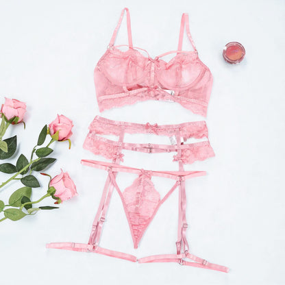 European & American Bowknot Sexy Nightclub Lingerie Set