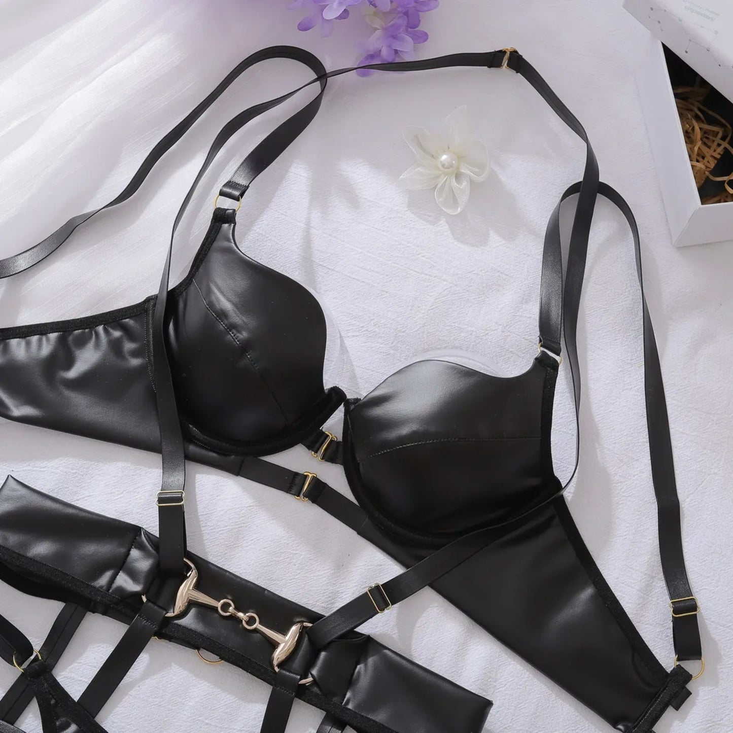 Queen Halter Binding Sexy Lingerie Suit – 3-Piece Tights Set