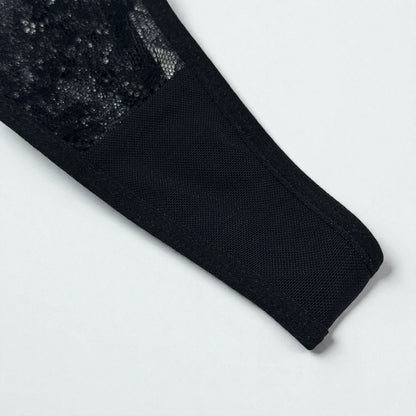 Pettiskirt See-Through Lace Lingerie 6-Piece Set – Elegant Black Veil Design