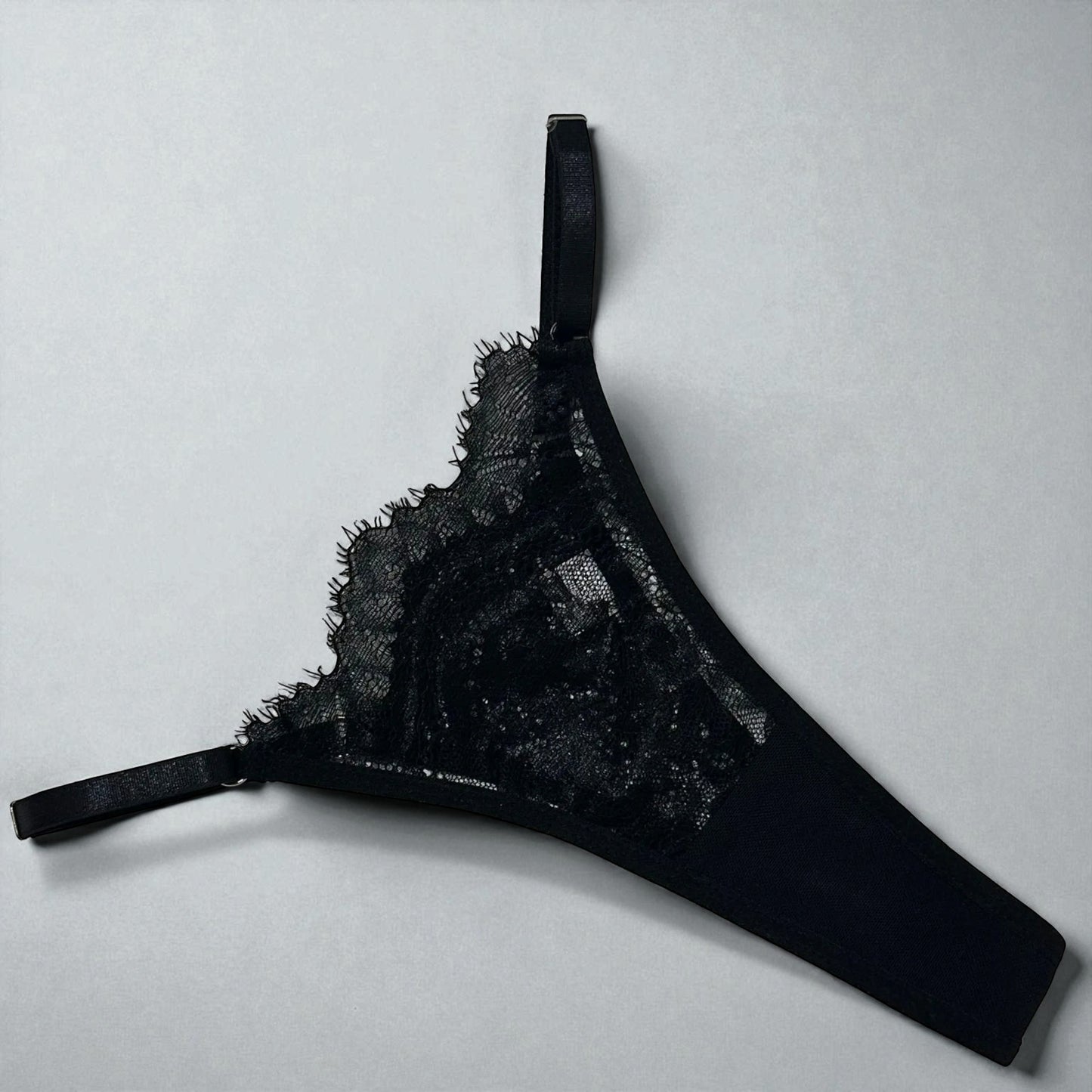 Pettiskirt See-Through Lace Lingerie 6-Piece Set – Elegant Black Veil Design