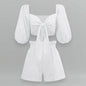 Women’s Two-Piece Street-Style Cardigan & Shorts Set – Casual Chic Cotton Outfit