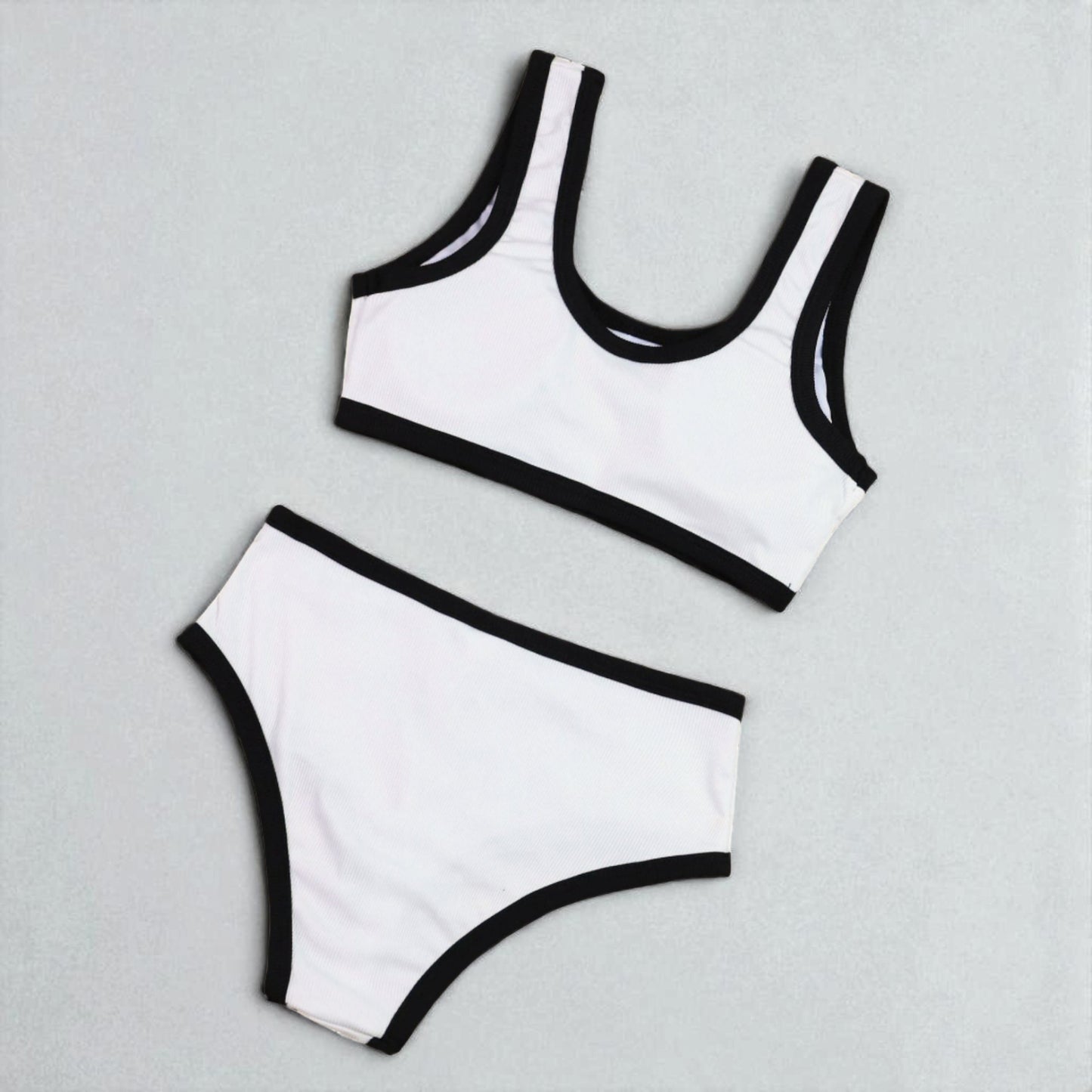 Women's Two Piece Bikini Set – Sexy High Waist Bottom & Plunge Halter Top