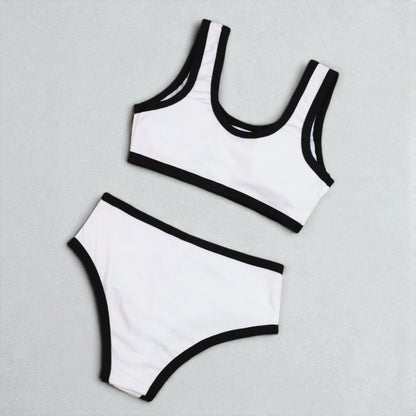 Women's Two Piece Bikini Set – Sexy High Waist Bottom & Plunge Halter Top