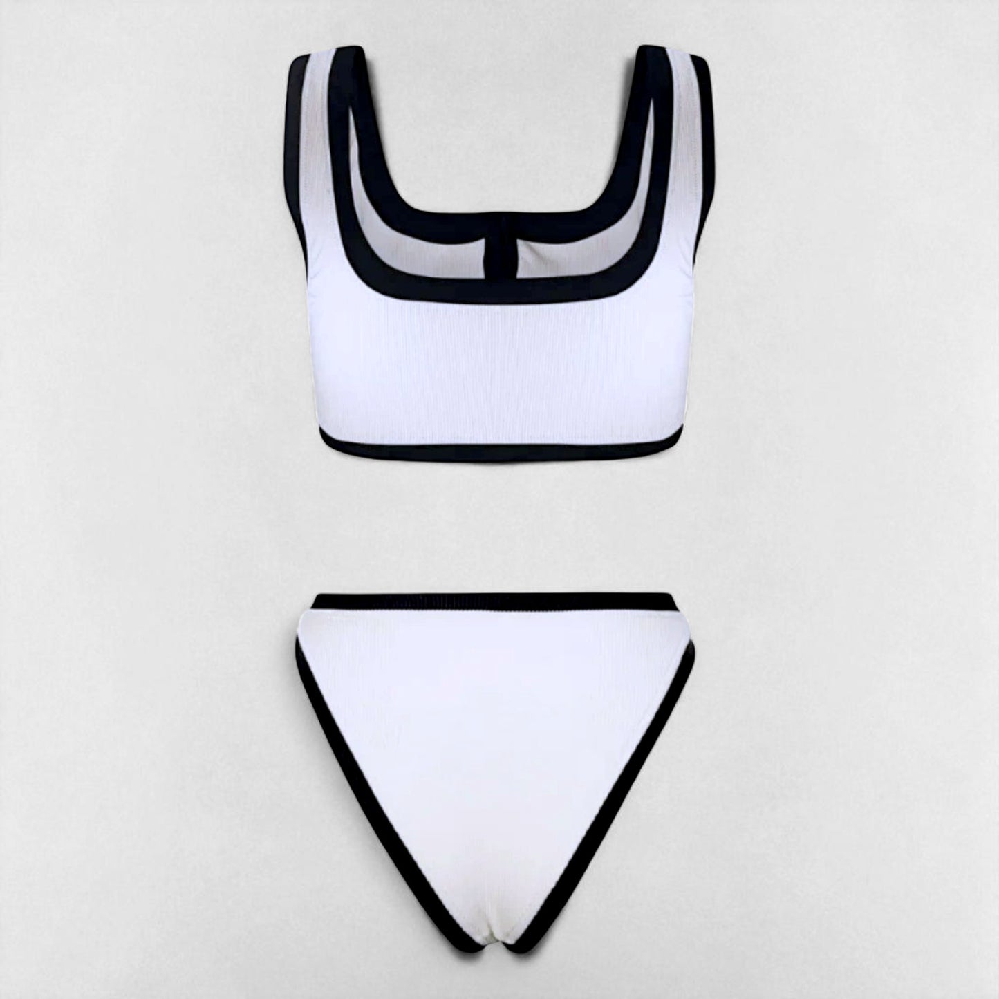 Women's Two Piece Bikini Set – Sexy High Waist Bottom & Plunge Halter Top