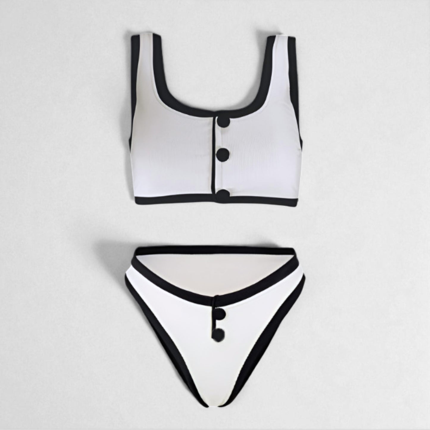Women's Two Piece Bikini Set – Sexy High Waist Bottom & Plunge Halter Top