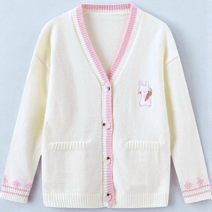 Girls Kawaii Japanese School Knit Cardigan – JK Cosplay Uniform Sweater