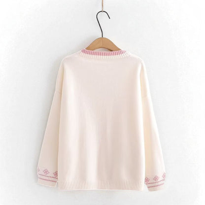 Girls Kawaii Japanese School Knit Cardigan – JK Cosplay Uniform Sweater
