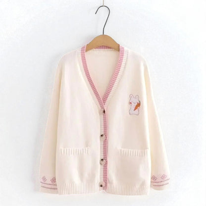 Girls Kawaii Japanese School Knit Cardigan – JK Cosplay Uniform Sweater