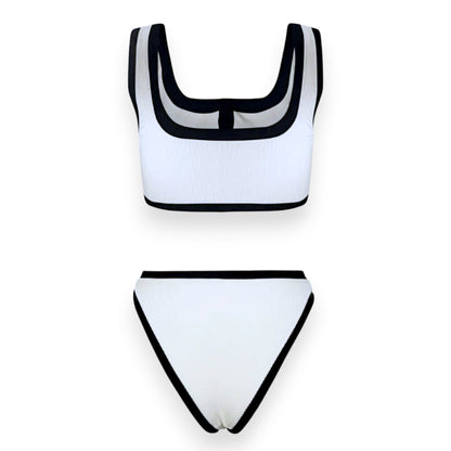 Women's Two Piece Bikini Set – Sexy High Waist Bottom & Plunge Halter Top