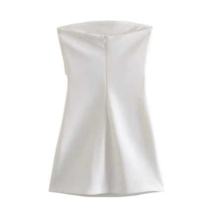 Women’s Off Shoulder Corset Mini Dress – Ruched Backless Bodycon Party Clubwear Short Dress