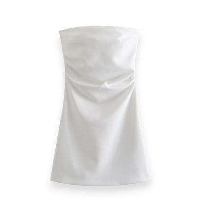 Women’s Off Shoulder Corset Mini Dress – Ruched Backless Bodycon Party Clubwear Short Dress