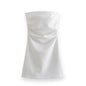 Women’s Off Shoulder Corset Mini Dress – Ruched Backless Bodycon Party Clubwear Short Dress