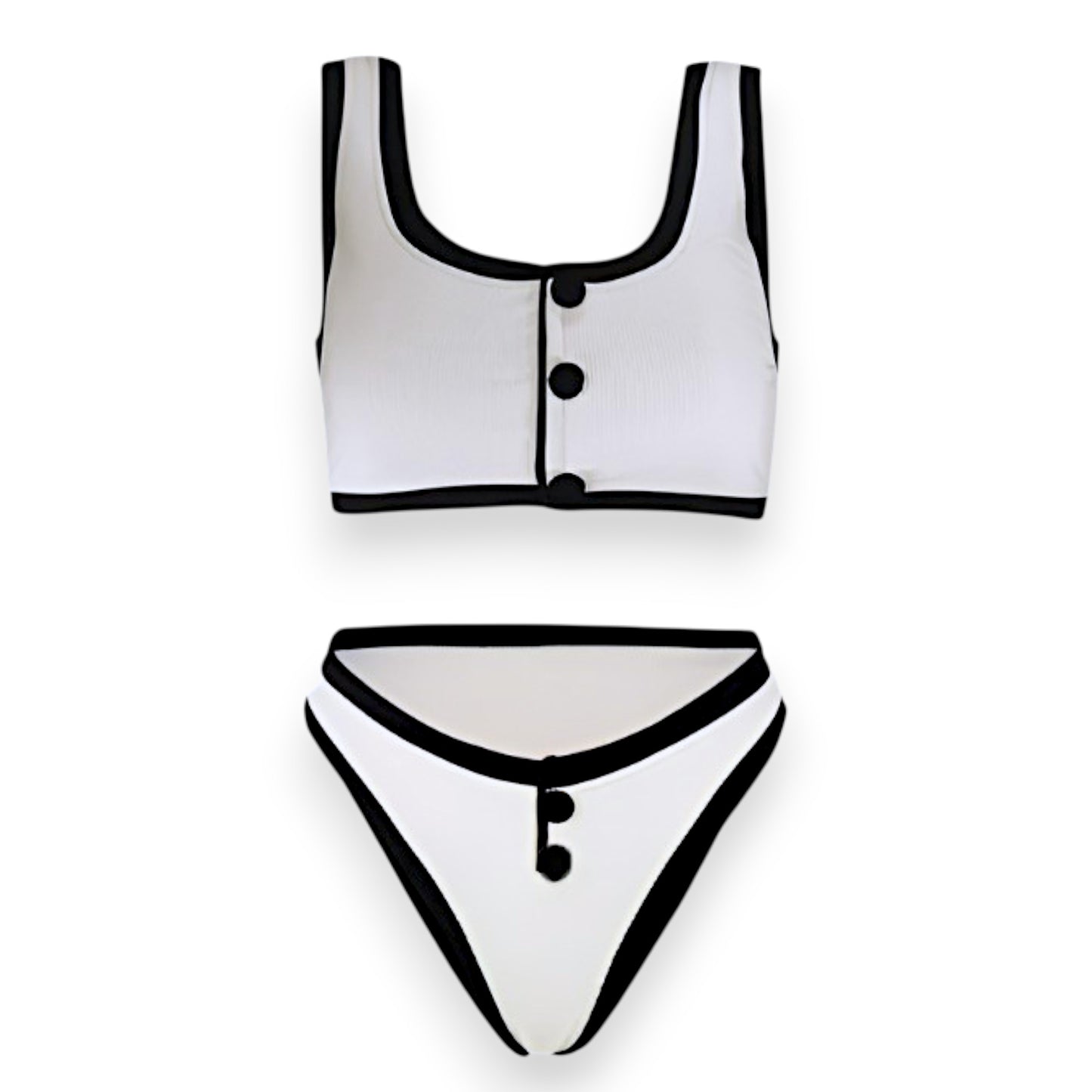 Women's Two Piece Bikini Set – Sexy High Waist Bottom & Plunge Halter Top