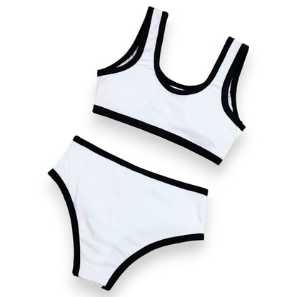 Women's Two Piece Bikini Set – Sexy High Waist Bottom & Plunge Halter Top